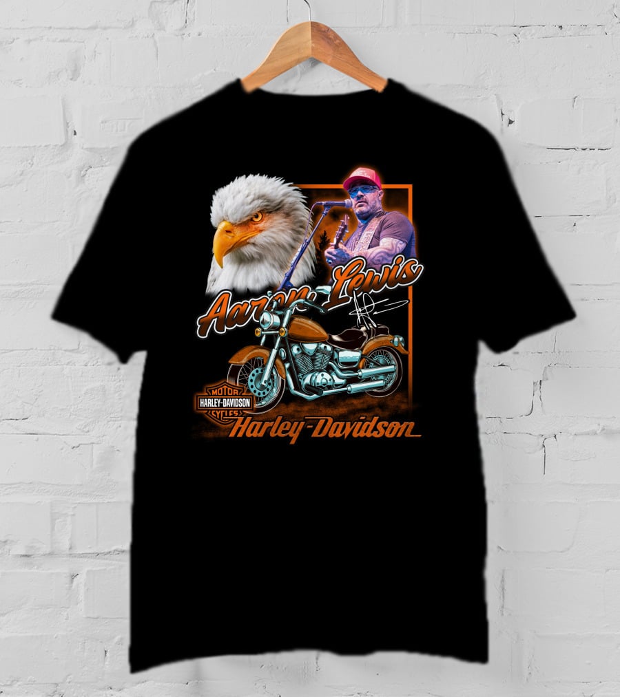 Aaron Lewis Harley Davidson Motorcycle Eagle T-Shirt