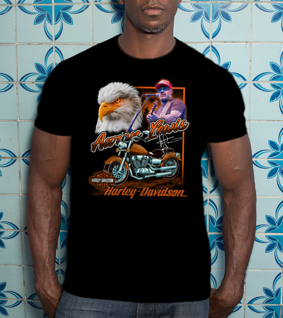 Aaron Lewis Harley Davidson Motorcycle Eagle T-Shirt