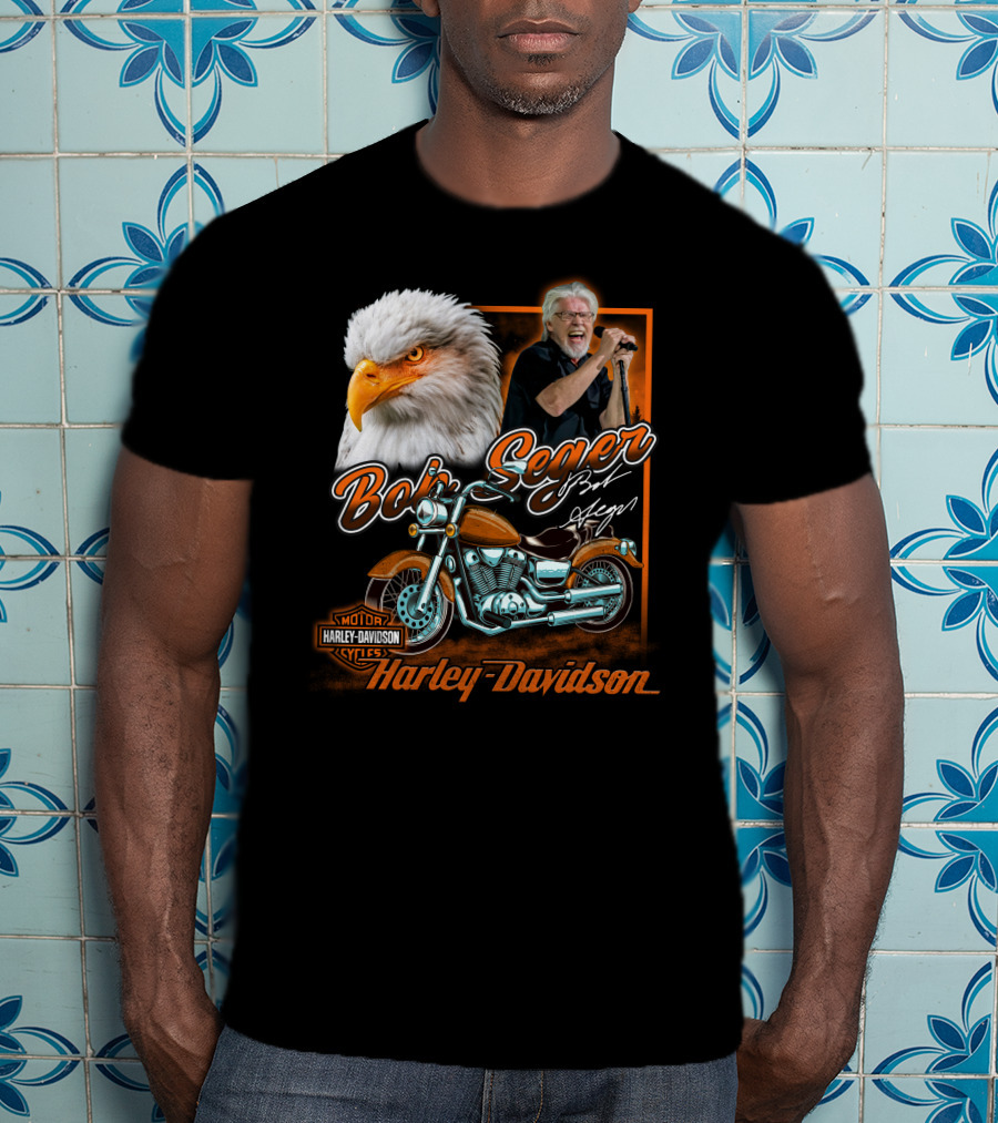 Bob Seger Harley Davidson Eagle And Motorcycle T-Shirt