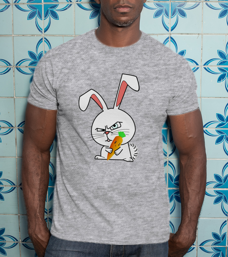 Rabbit Cool Angry Bunny Holding Carrot T-Shirt