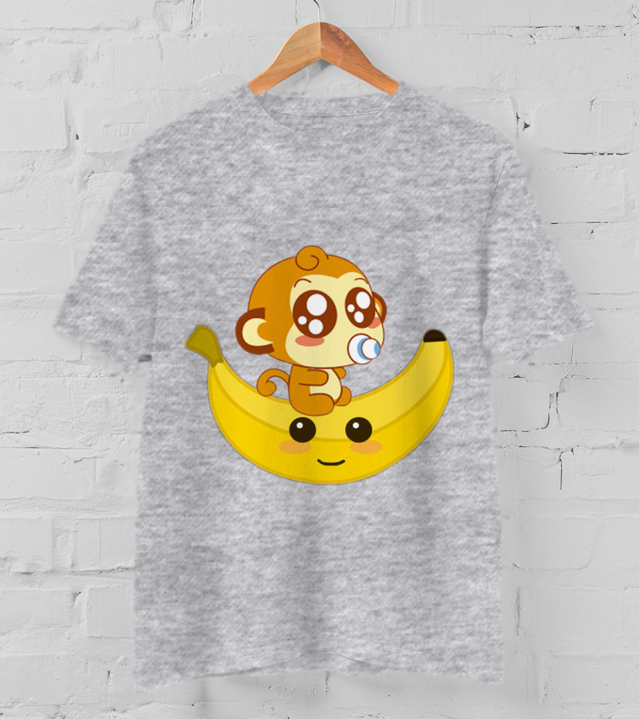 Monkey Baby Banana Kawaii T-Shirt