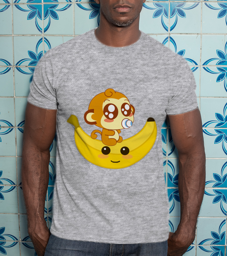 Monkey Baby Banana Kawaii T-Shirt