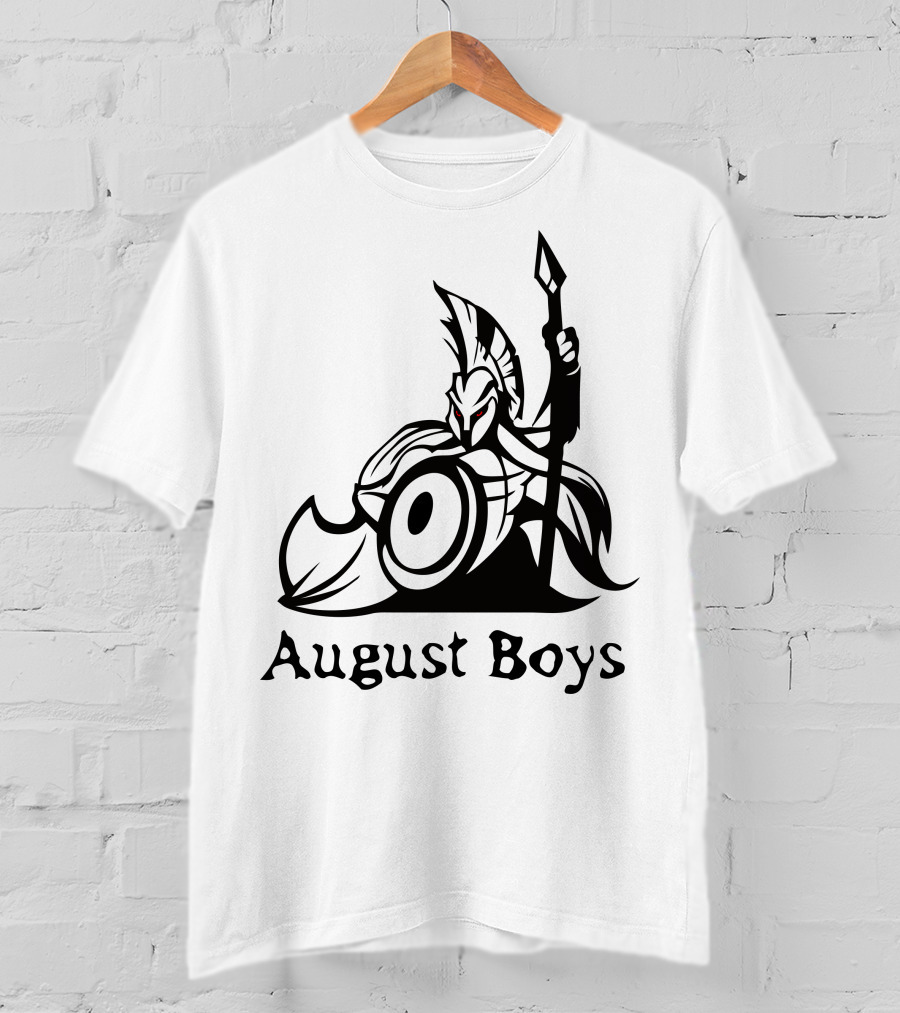 August Boys Warrior Spartan Shield Spear T-Shirt