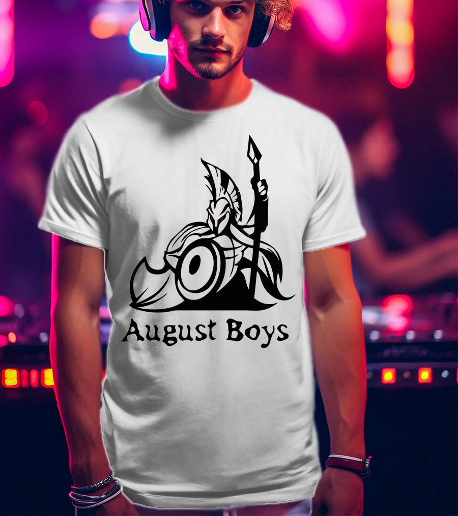 August Boys Warrior Spartan Shield Spear T-Shirt