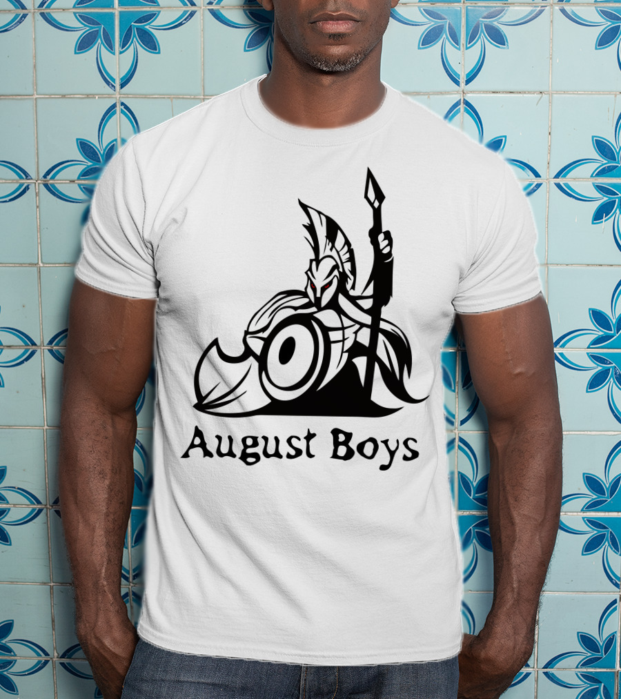 August Boys Warrior Spartan Shield Spear T-Shirt