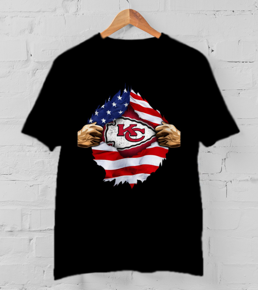 Kansas City Chiefs American Flag Emblem T-Shirt
