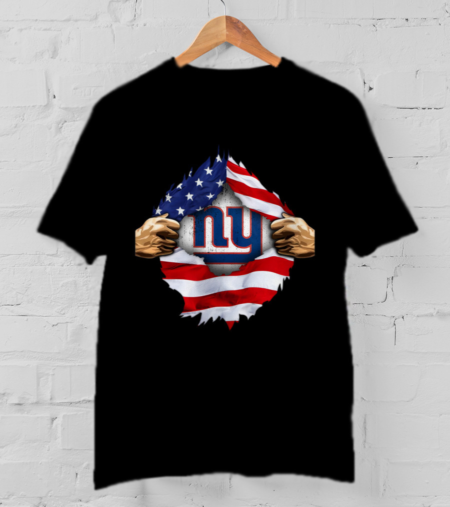 New York Giants USA Flag Football Fan Gear T-Shirt