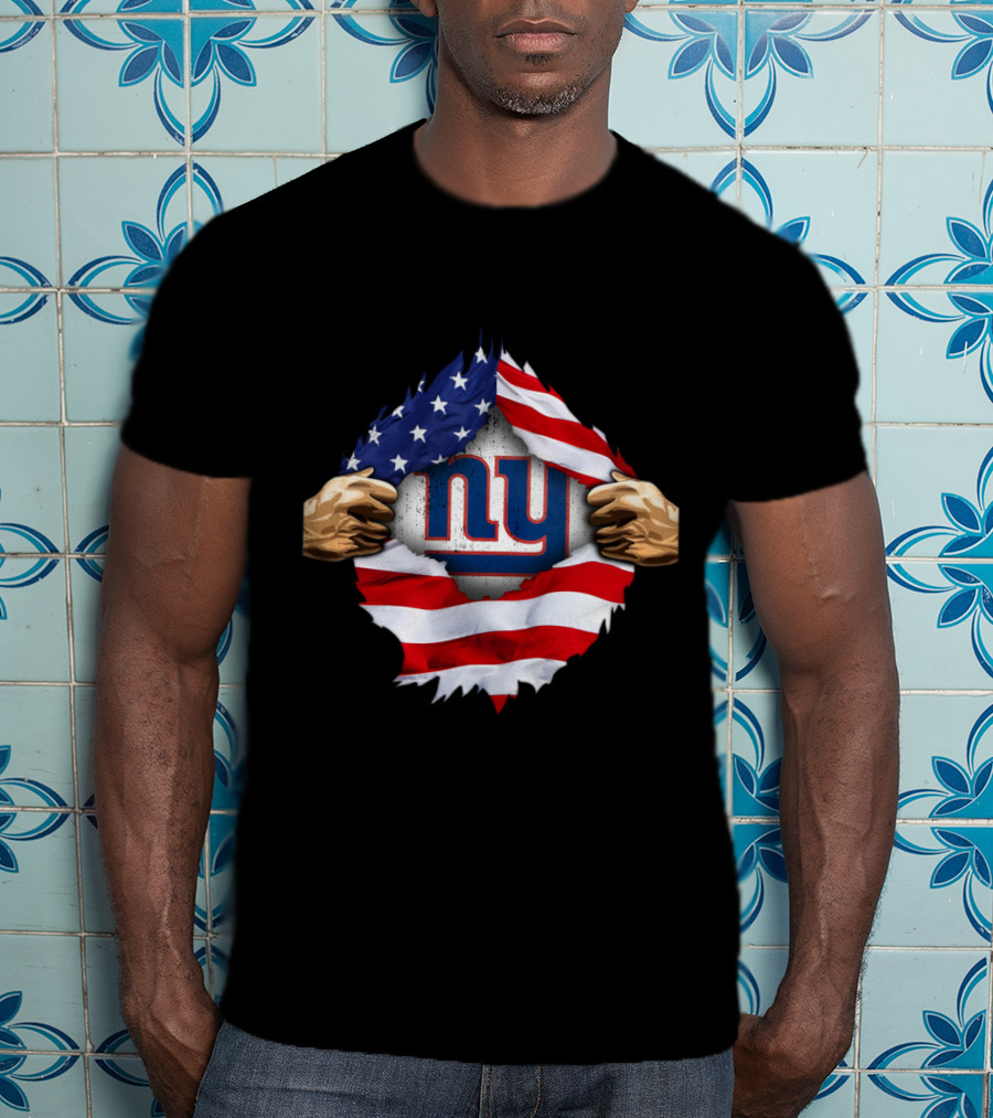 New York Giants USA Flag Football Fan Gear T-Shirt