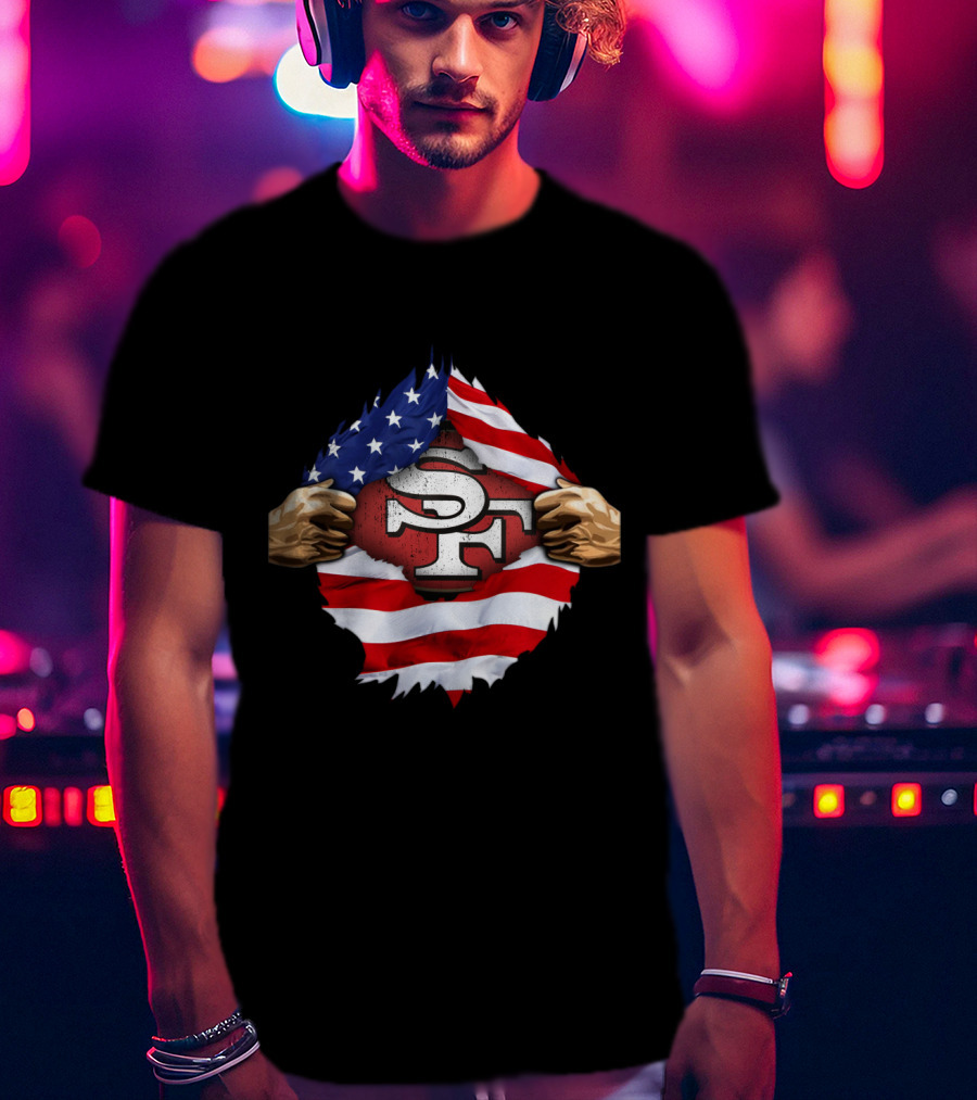 San Francisco 49ers American Flag SF T-Shirt