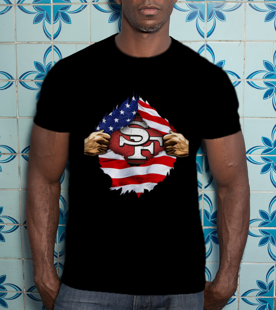 San Francisco 49ers American Flag SF T-Shirt