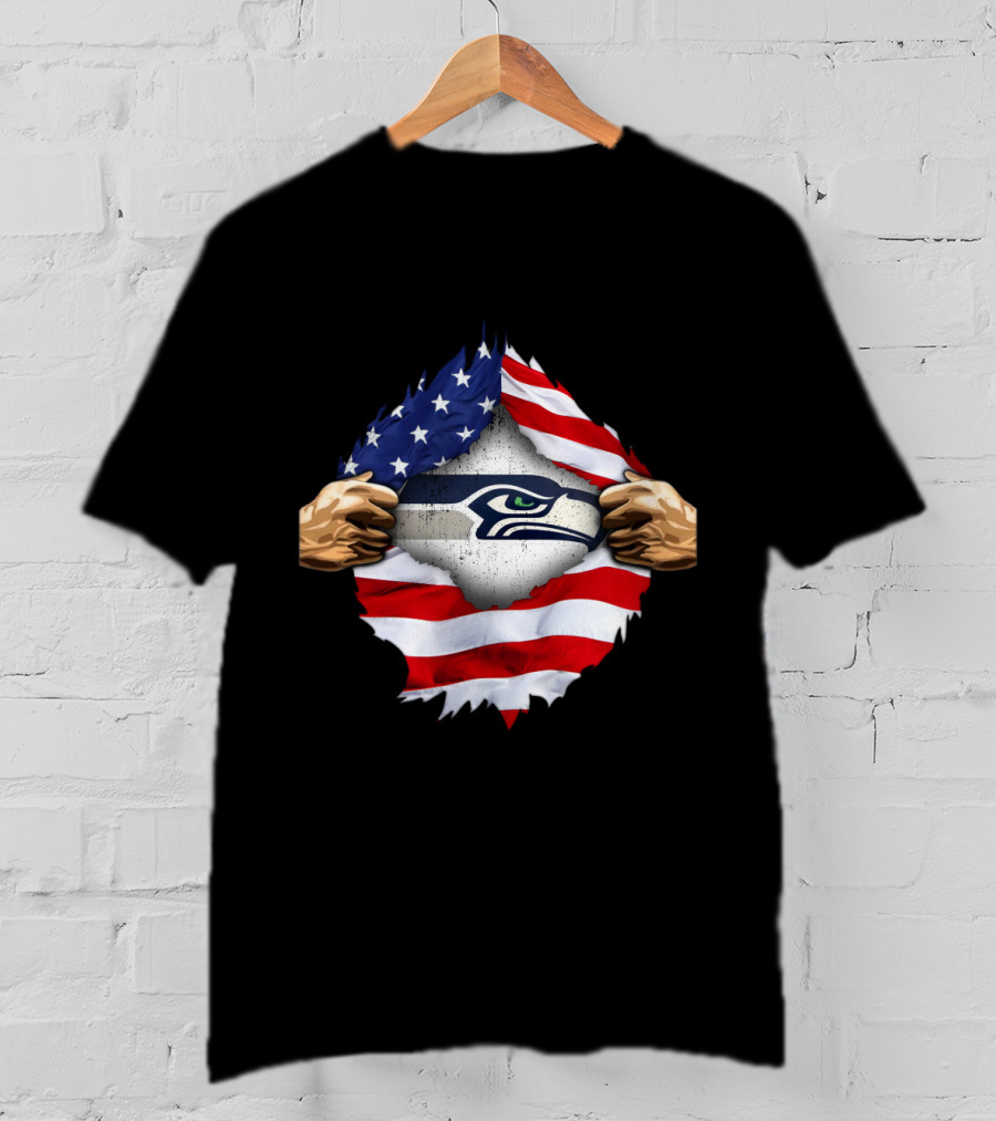 Seattle Seahawks American Flag Pride T-Shirt