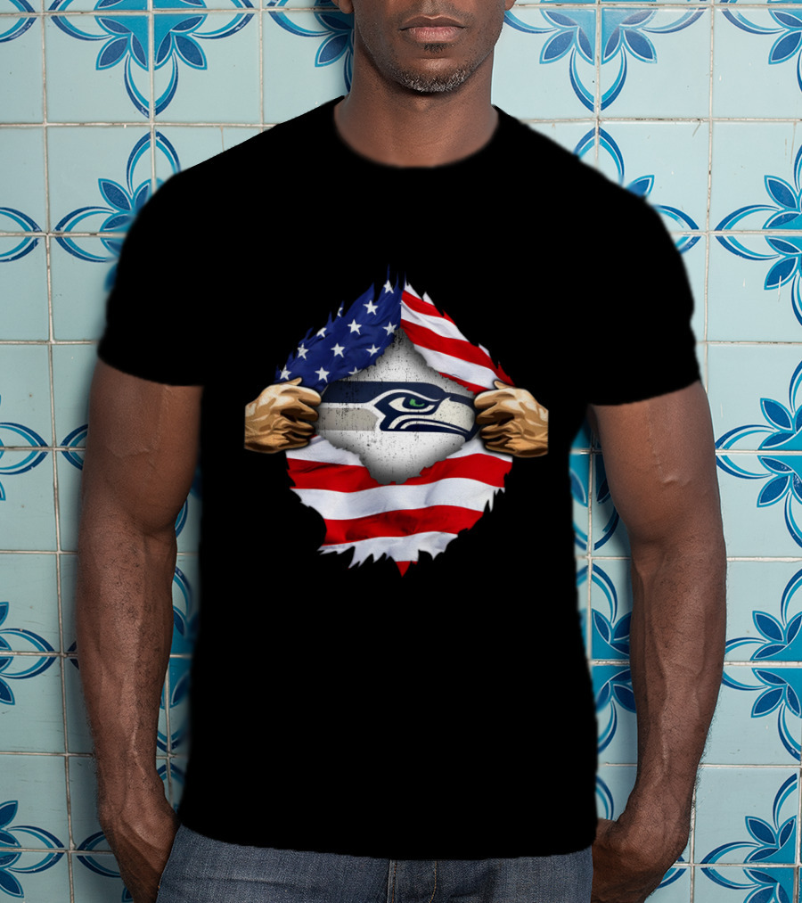Seattle Seahawks American Flag Pride T-Shirt