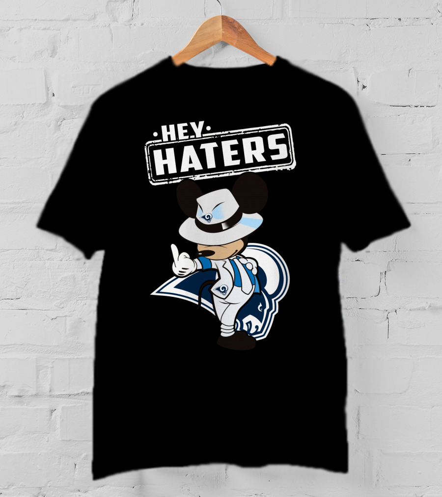 Hey Haters Rams Mascot Mickey Mouse Gangster T-Shirt
