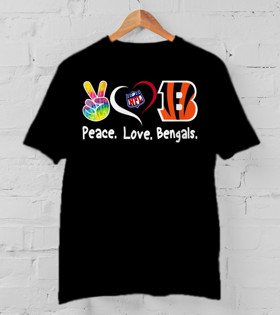 Peace Love NFL Bengals T-Shirt