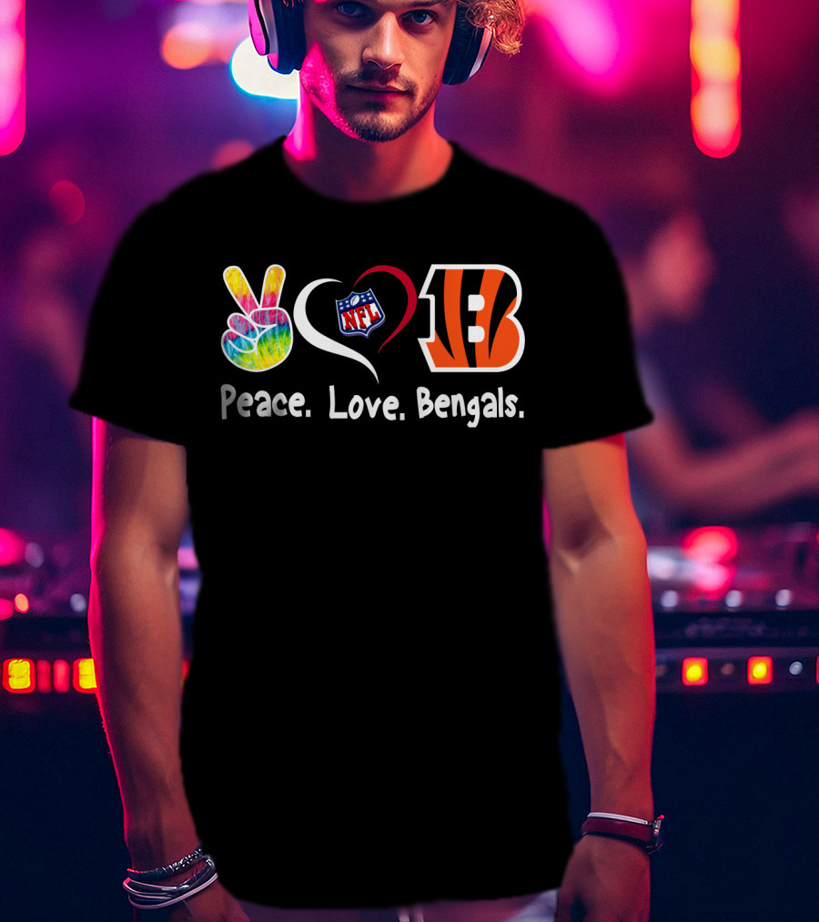Peace Love NFL Bengals T-Shirt