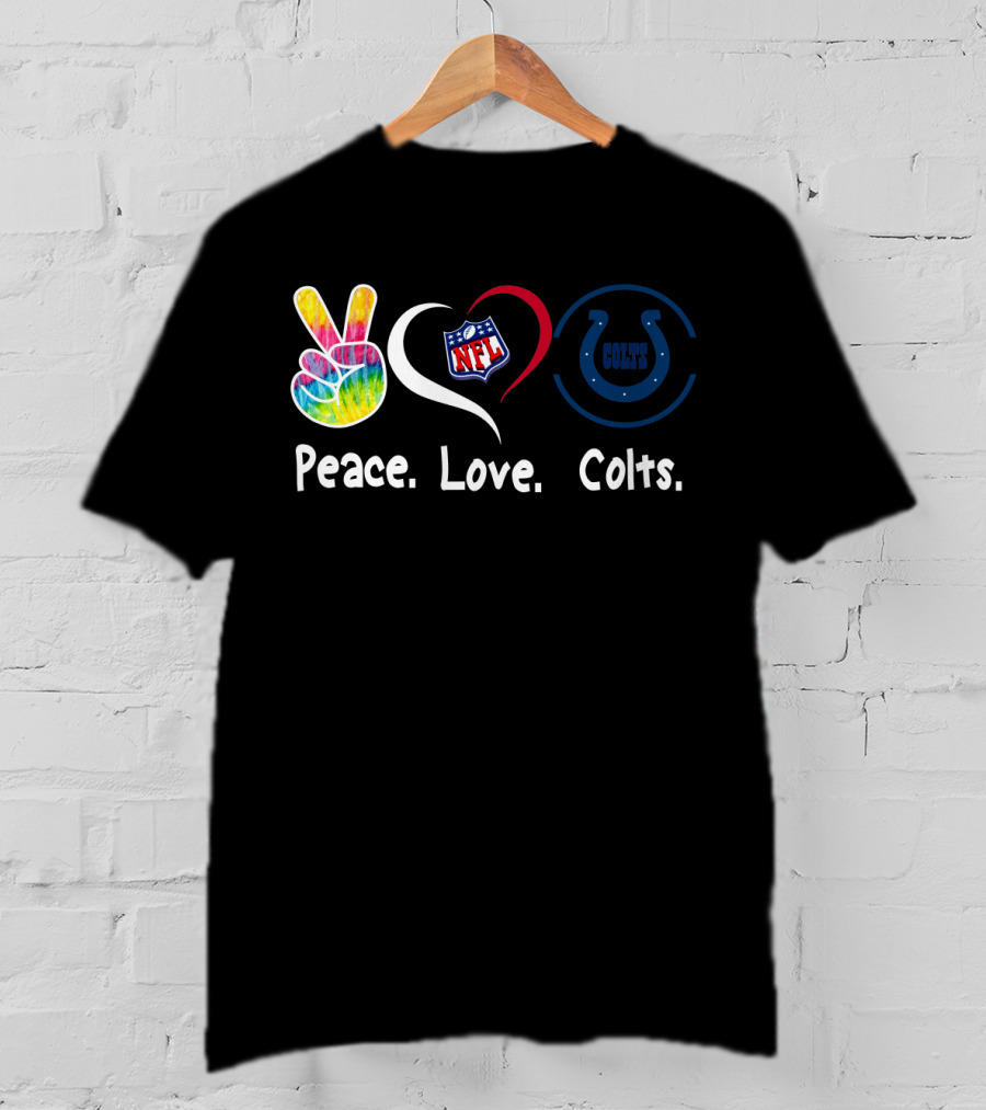 Peace Love Colts NFL Colts T-Shirt