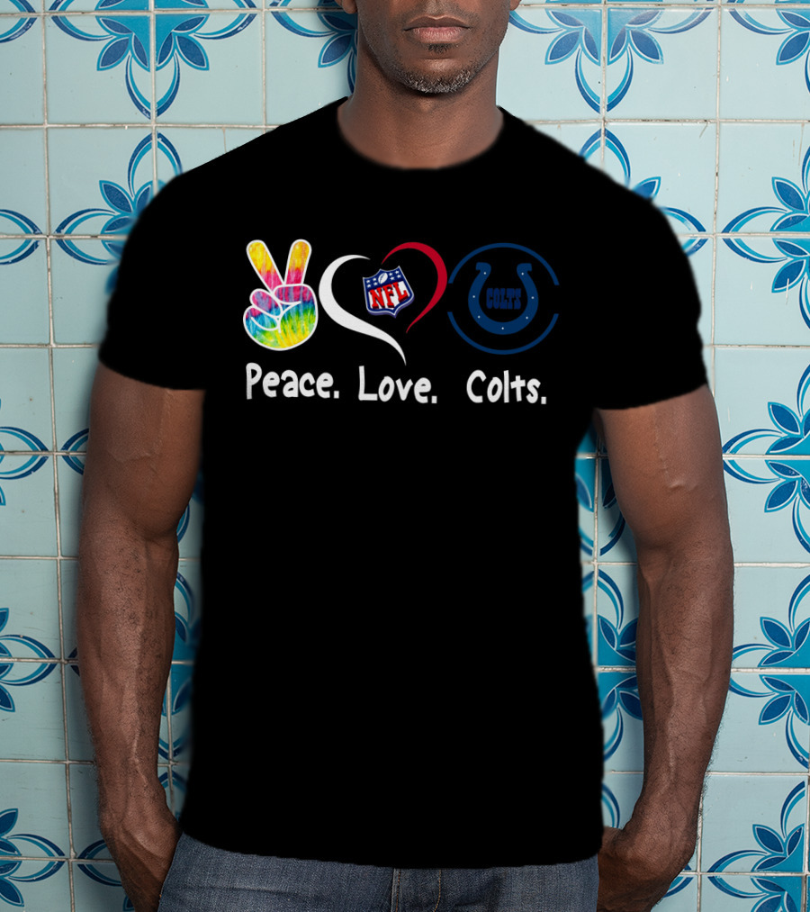 Peace Love Colts NFL Colts T-Shirt