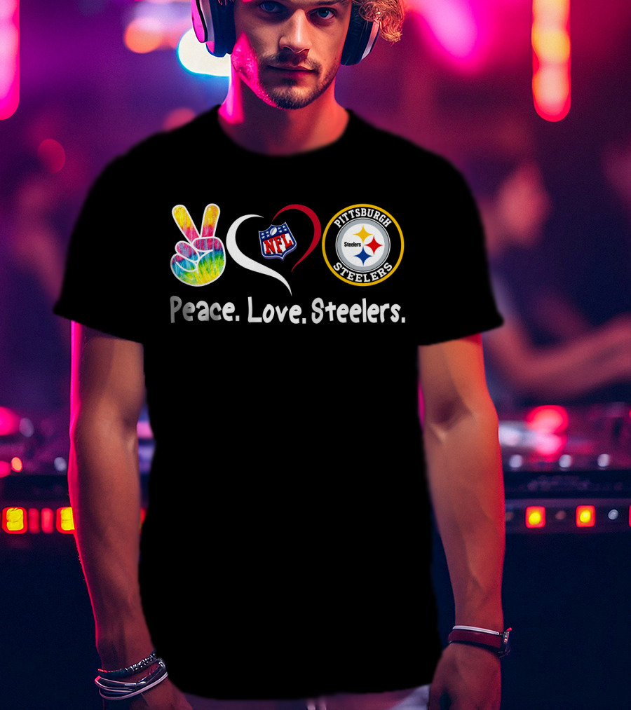 Peace Love NFL Pittsburgh Steelers T-Shirt