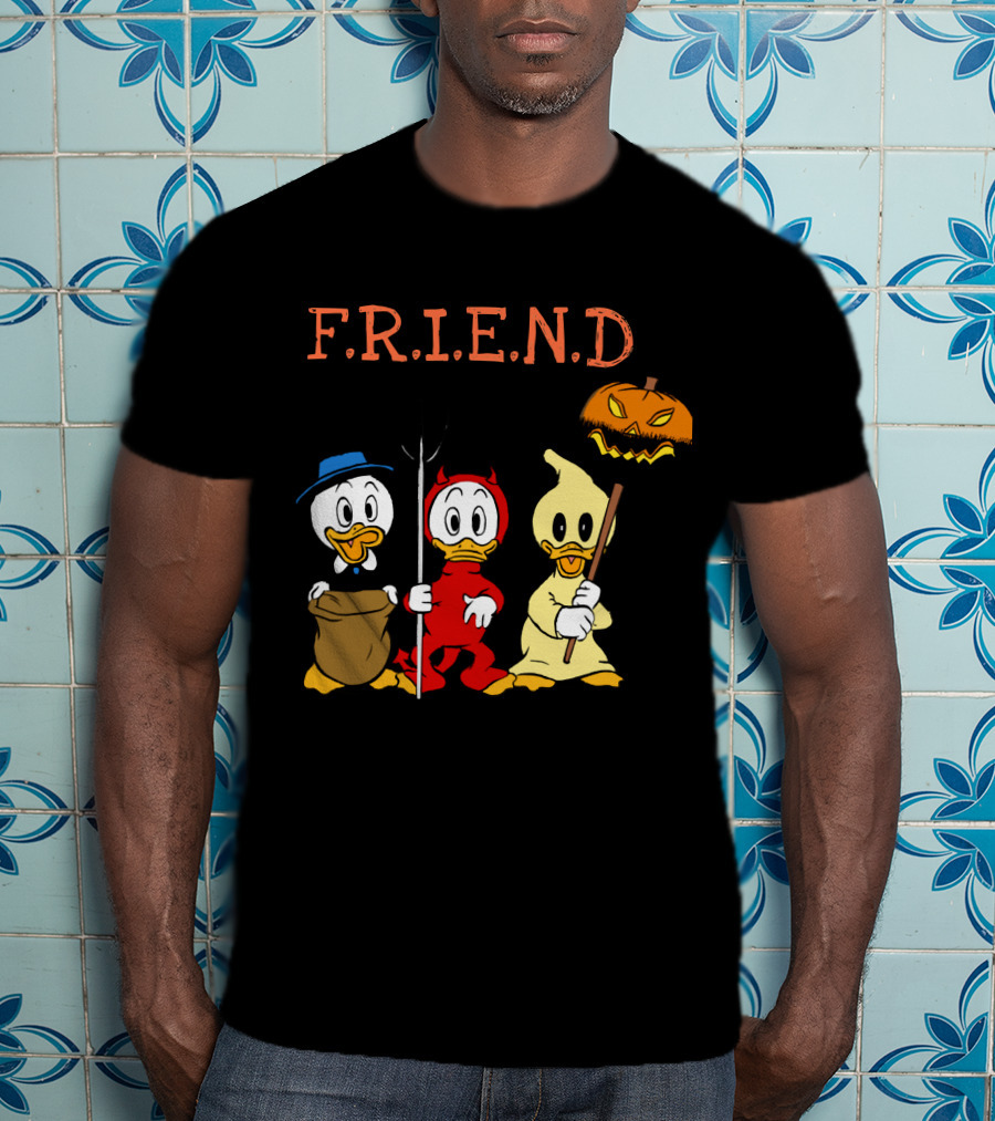 Disney Donald Duck Halloween F.R.I.E.N.D Ghost Devil Pumpkin T-Shirt