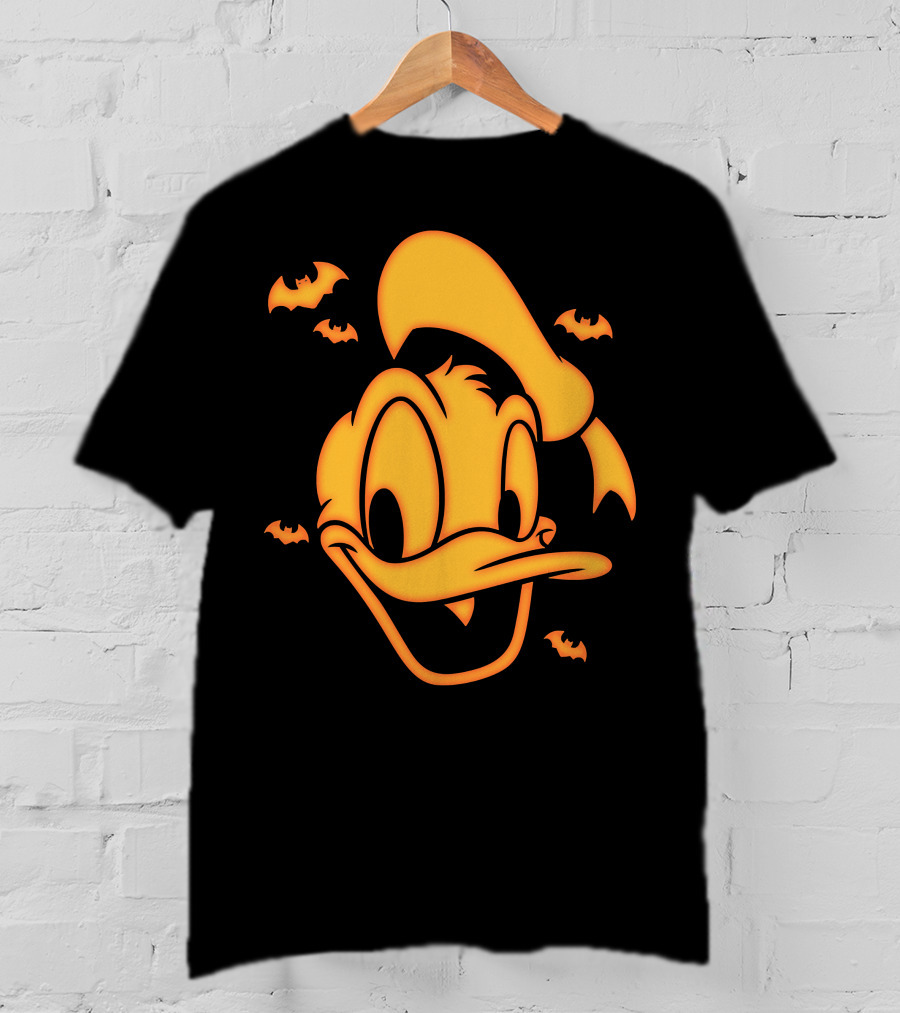 Halloween Donald Duck Carving With Bats T-Shirt
