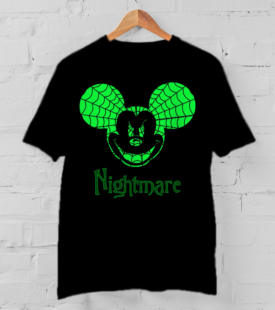 Nightmare Web Pattern Icon With Mouse Ears T-Shirt