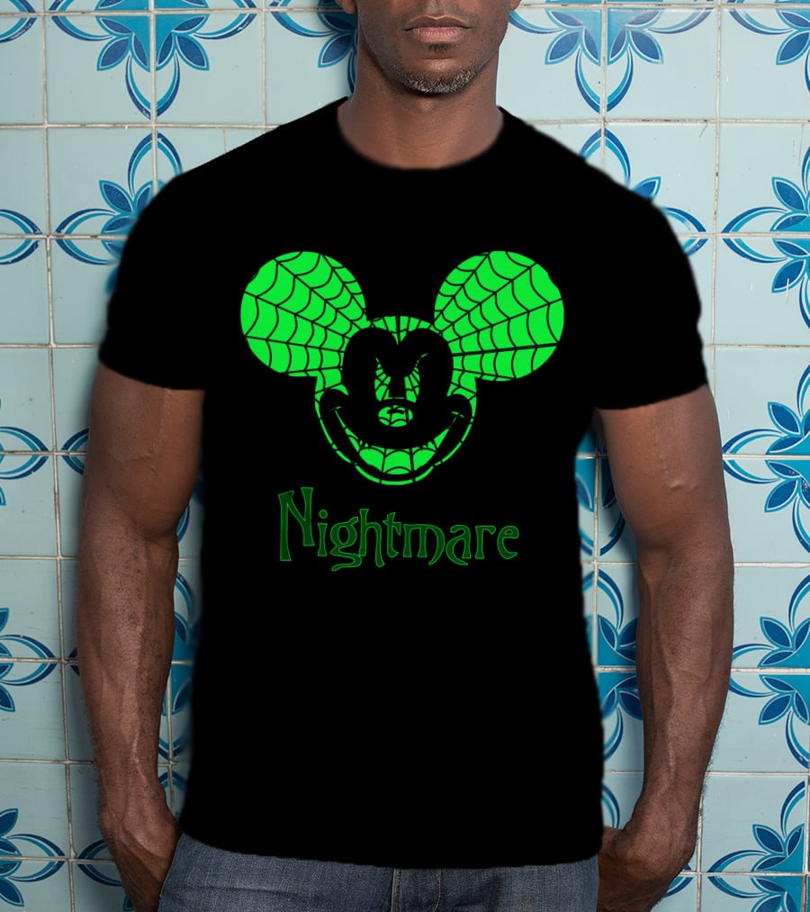 Nightmare Web Pattern Icon With Mouse Ears T-Shirt