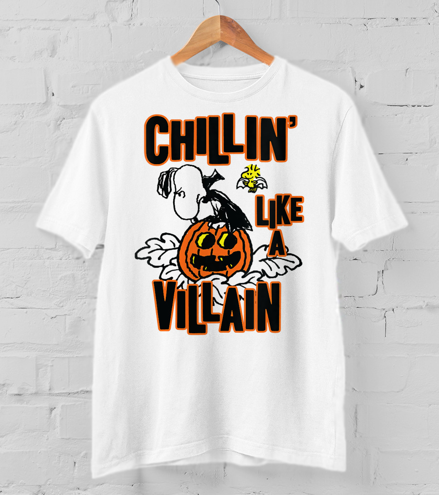 Chillin’ Like A Villain Halloween Pumpkin And Characters T-Shirt