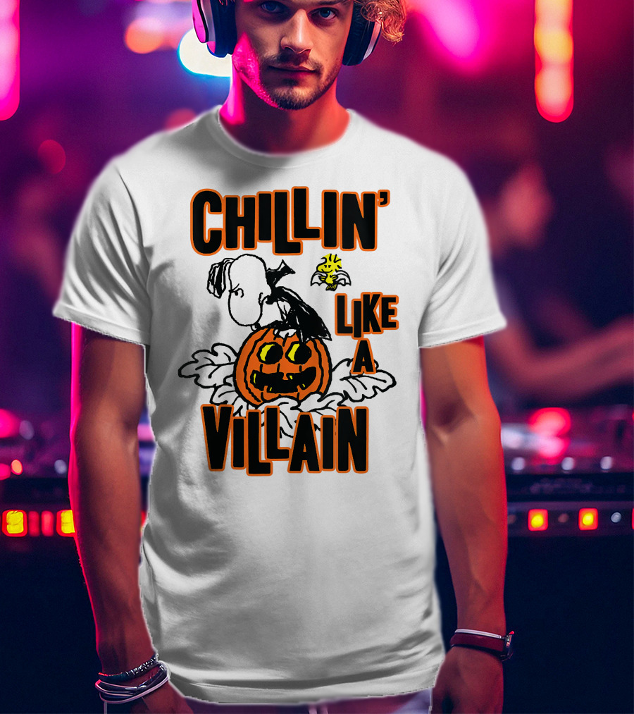 Chillin’ Like A Villain Halloween Pumpkin And Characters T-Shirt