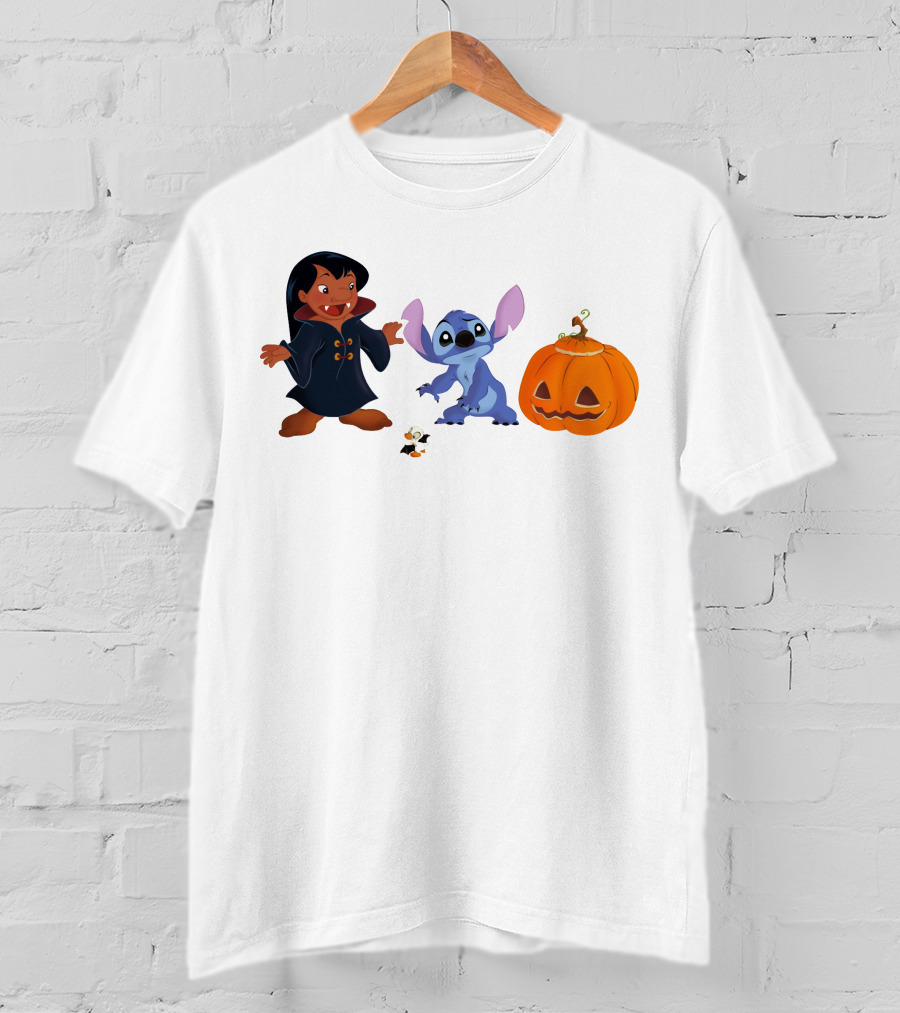 Halloween Stitch Lilo Vampire Costume Pumpkin T-Shirt