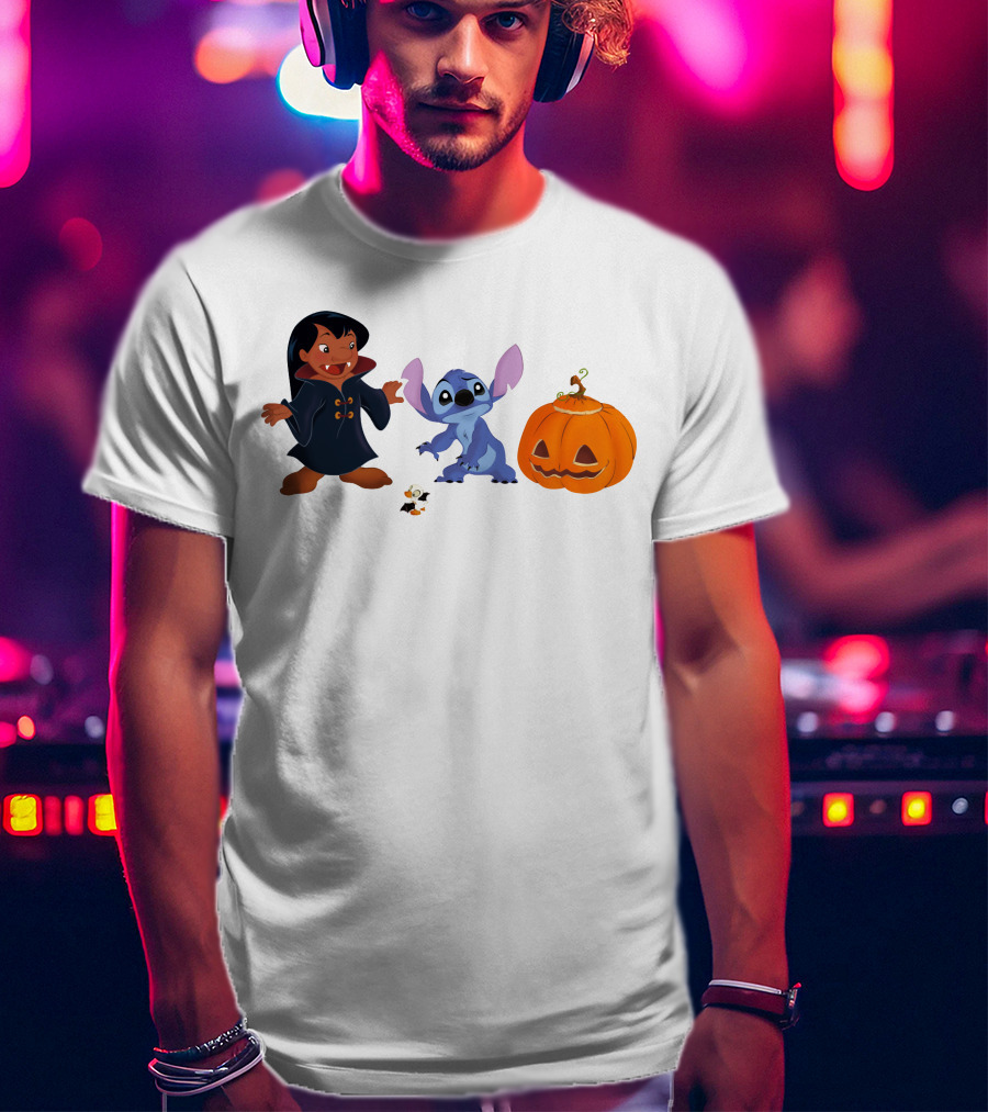 Halloween Stitch Lilo Vampire Costume Pumpkin T-Shirt