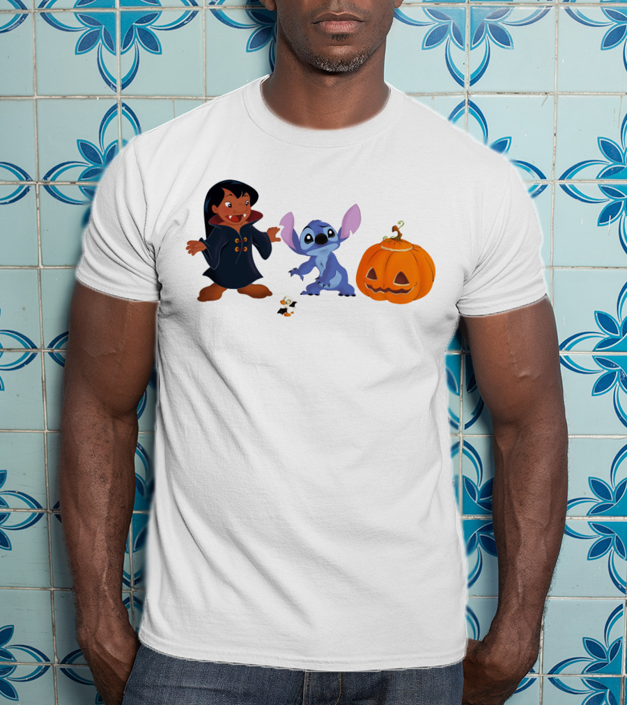 Halloween Stitch Lilo Vampire Costume Pumpkin T-Shirt