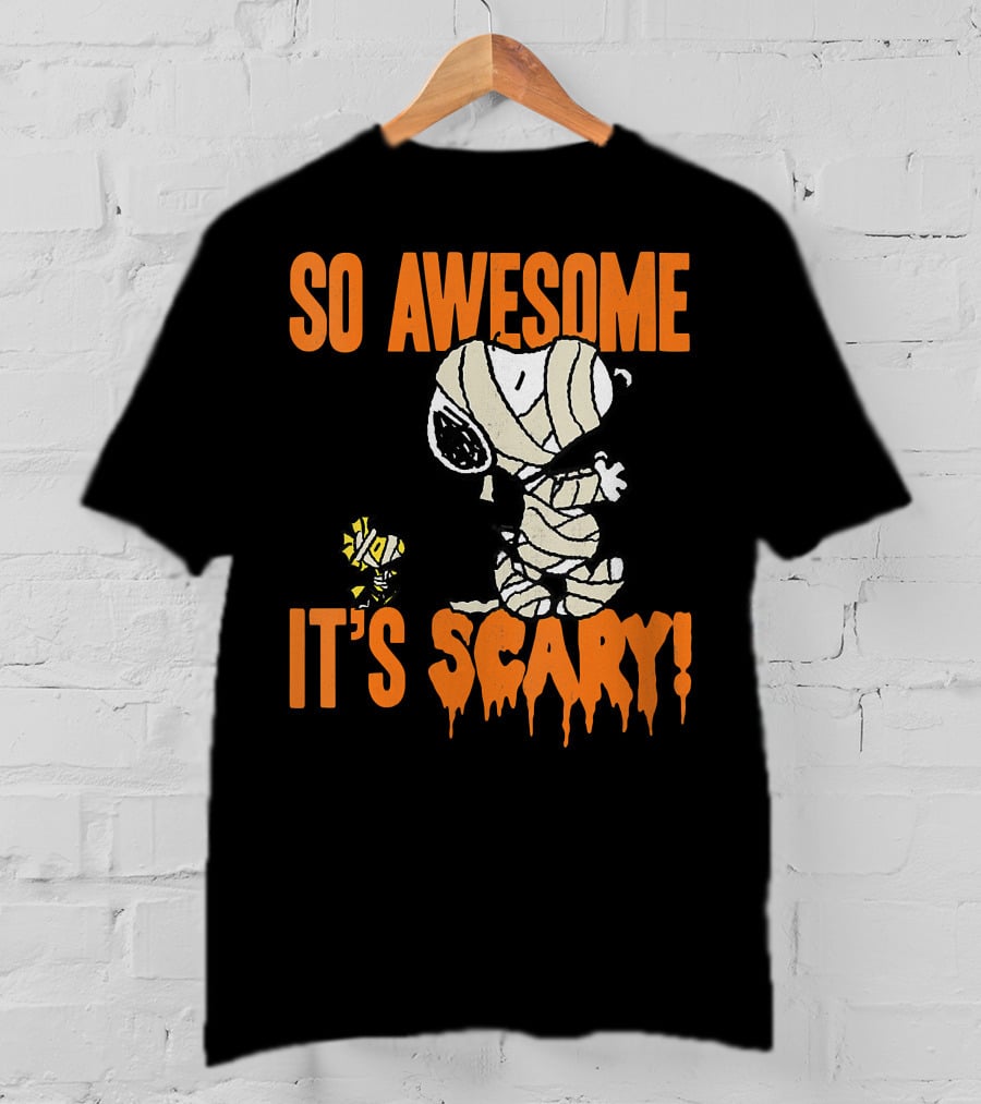 So Awesome It's Scary Halloween Snoopy Mummy T-Shirt