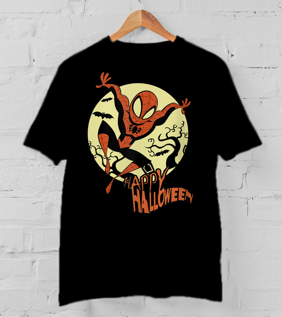 Spider Man Happy Halloween Moonlight T-Shirt