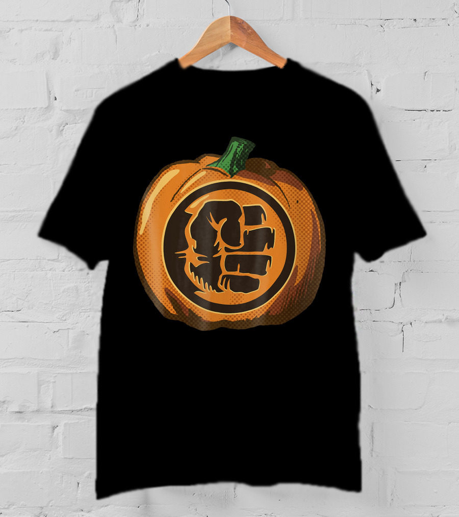 Hulk Fist Pumpkin Halloween Fusion In Comic T-Shirt