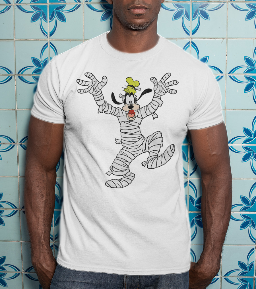 Goofy Wrapped As Mummy Halloween Character T-Shirt