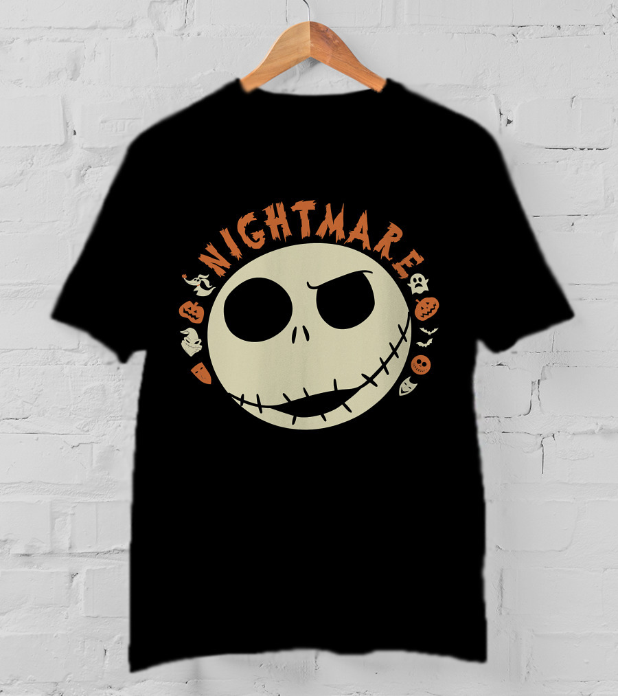 The Nightmare Before Christmas Jack Skellington Halloween Face T-Shirt