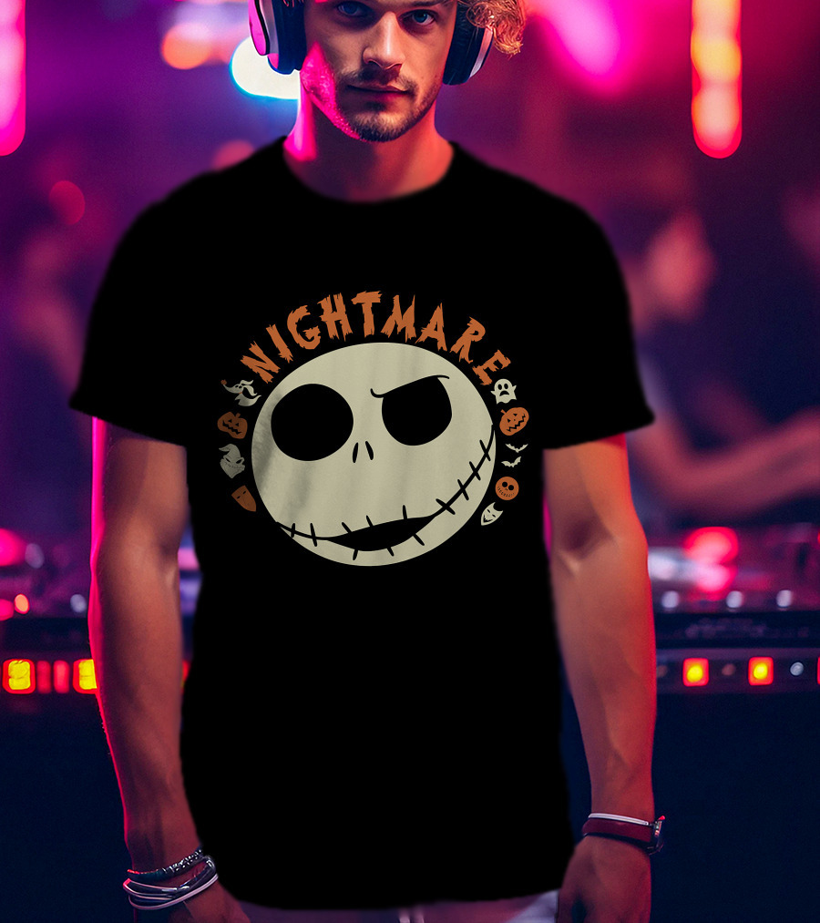 The Nightmare Before Christmas Jack Skellington Halloween Face T-Shirt