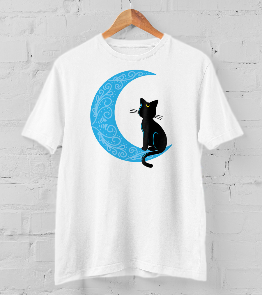 Black Cat Crescent Moon Sailor Guardian T-Shirt