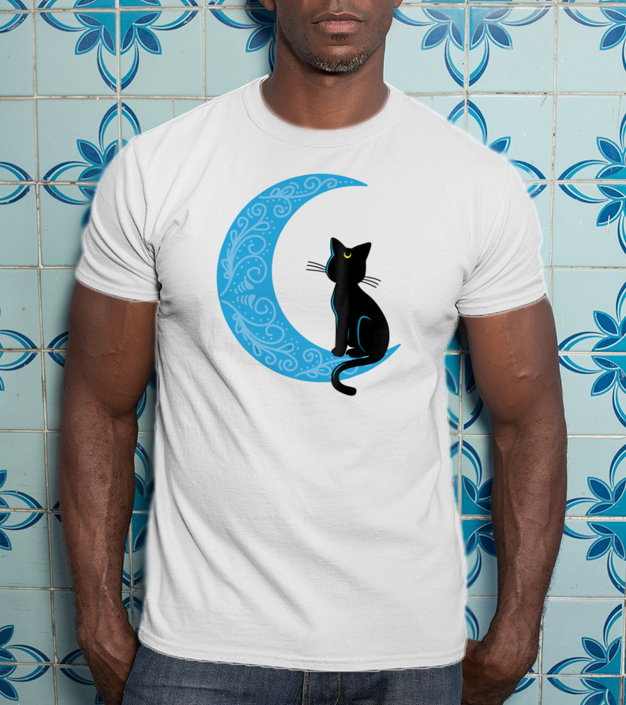 Black Cat Crescent Moon Sailor Guardian T-Shirt