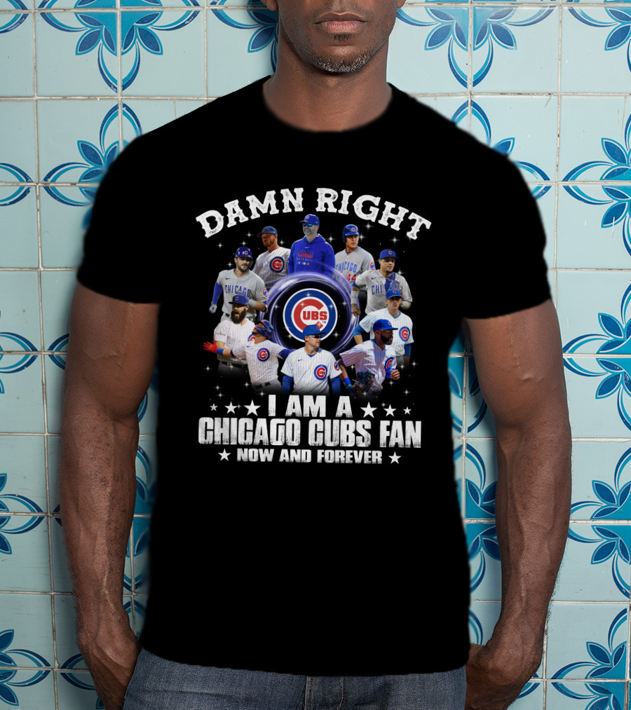 Damn Right I Am A Chicago Cubs Fan Now And Forever Cubs Players T-Shirt