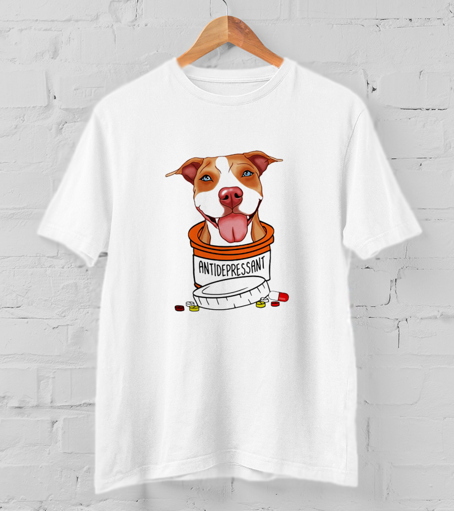 Antidepressant Dog In Pill Bottle With Capsules And Tablets T-Shirt