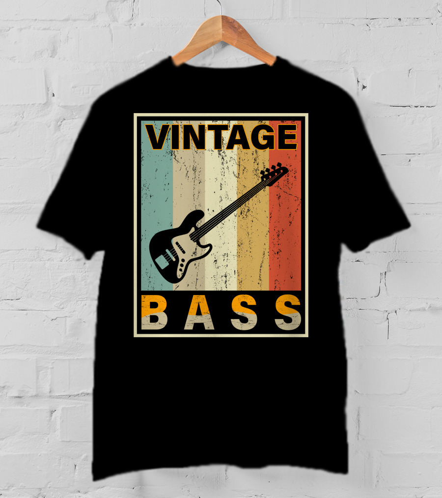 Vintage Bass Love Retro Guitar Music T-Shirt