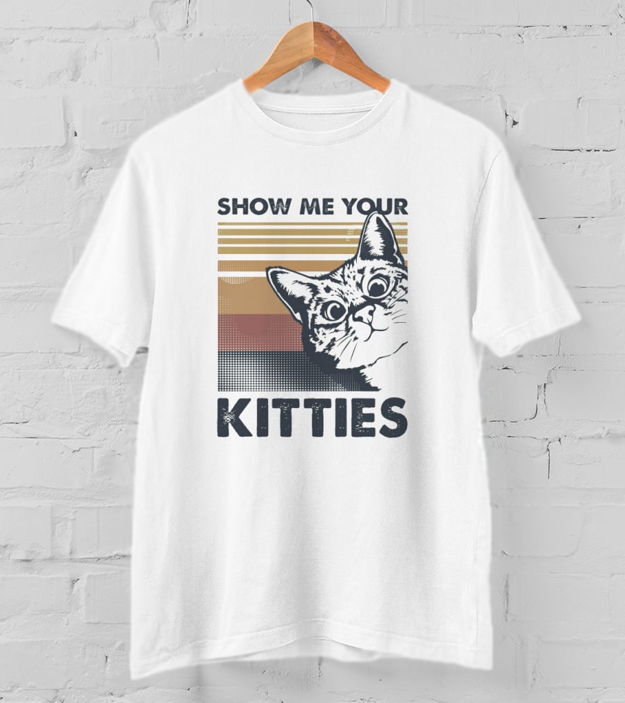Show Me Your Kitties Retro Cat T-Shirt