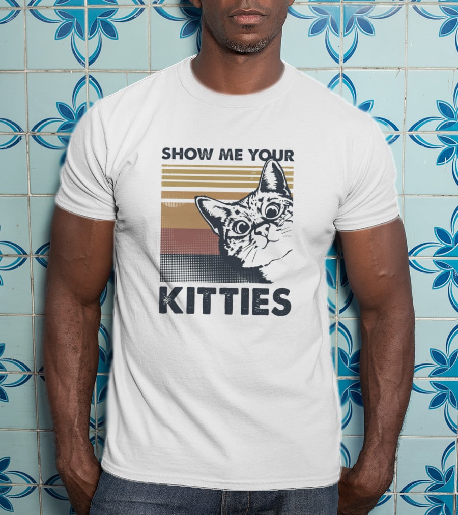 Show Me Your Kitties Retro Cat T-Shirt