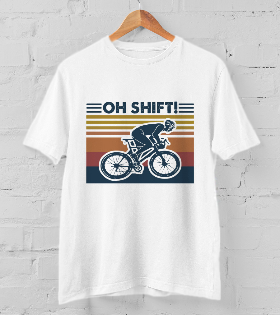 Oh Shift Cycling Retro Stripes T-Shirt