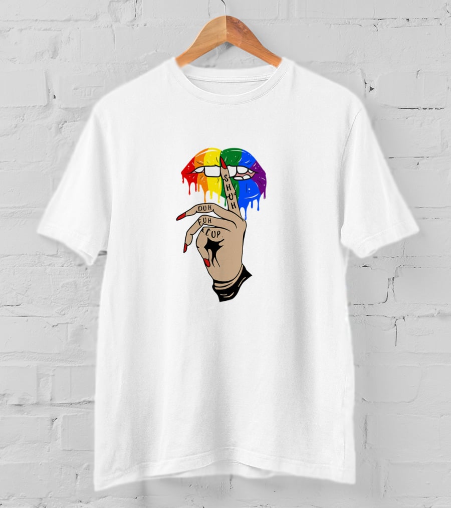 Shuh Duh Fuh Cup Lips Rainbow Dripping Lips T-Shirt