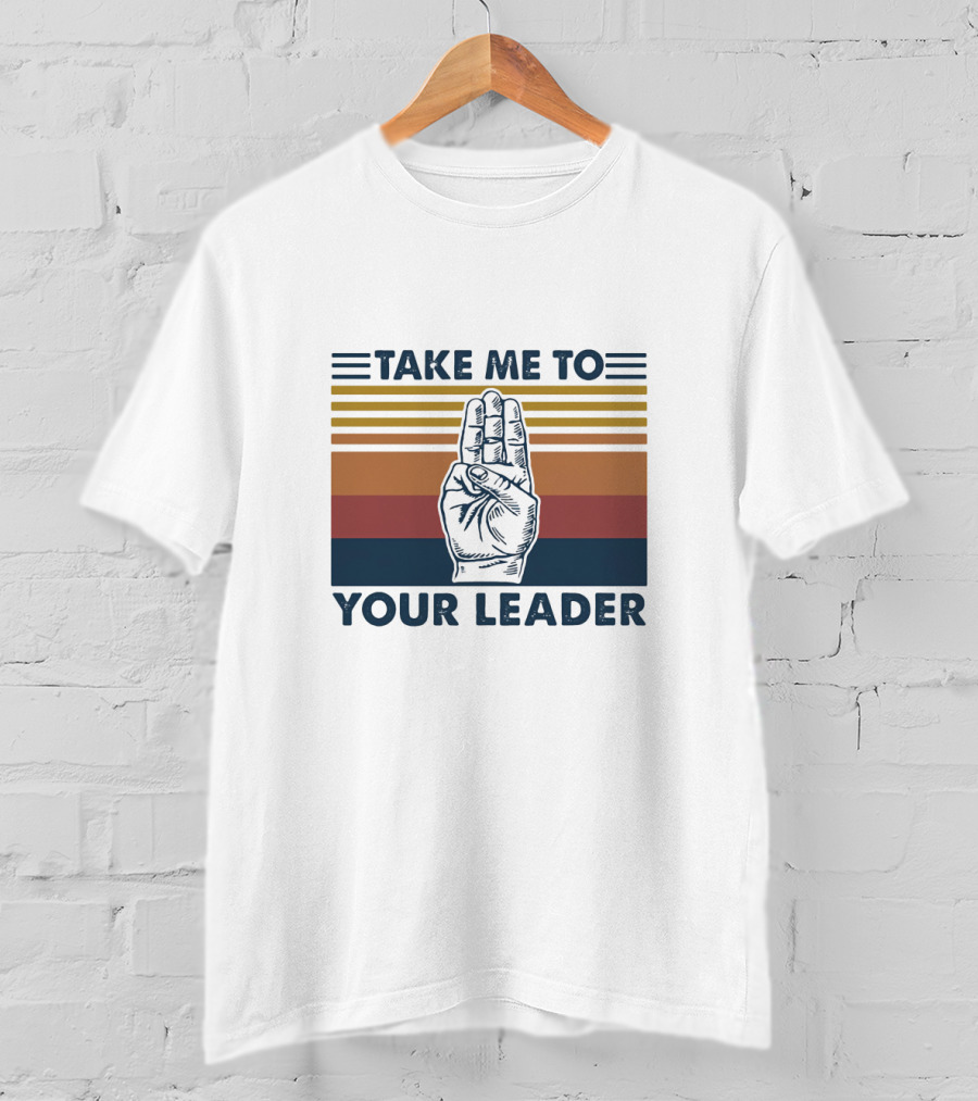 Take Me To Your Leader Retro Scout Hand Signal T-Shirt
