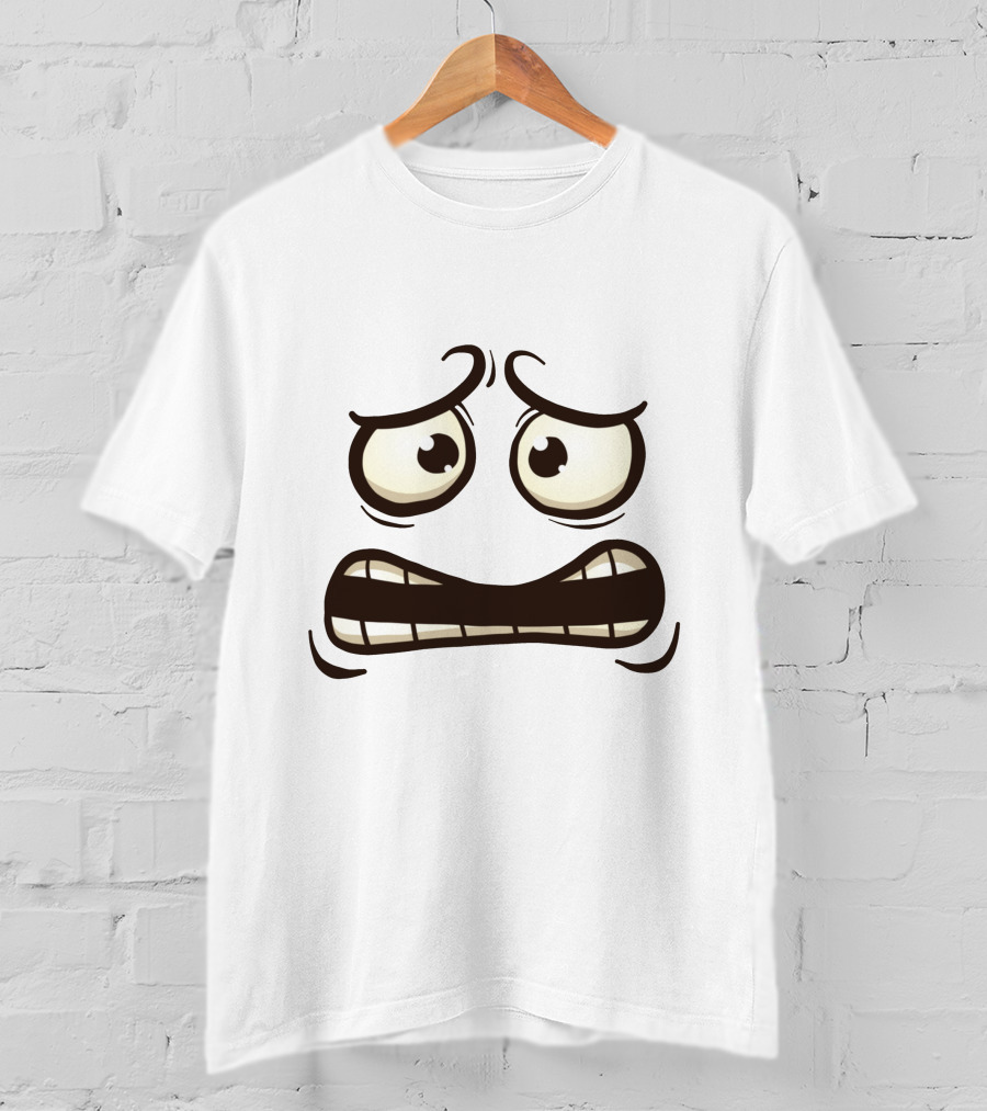Cute Funny Ghost Monster Face Expression Halloween Costume Adults Kids T-Shirt