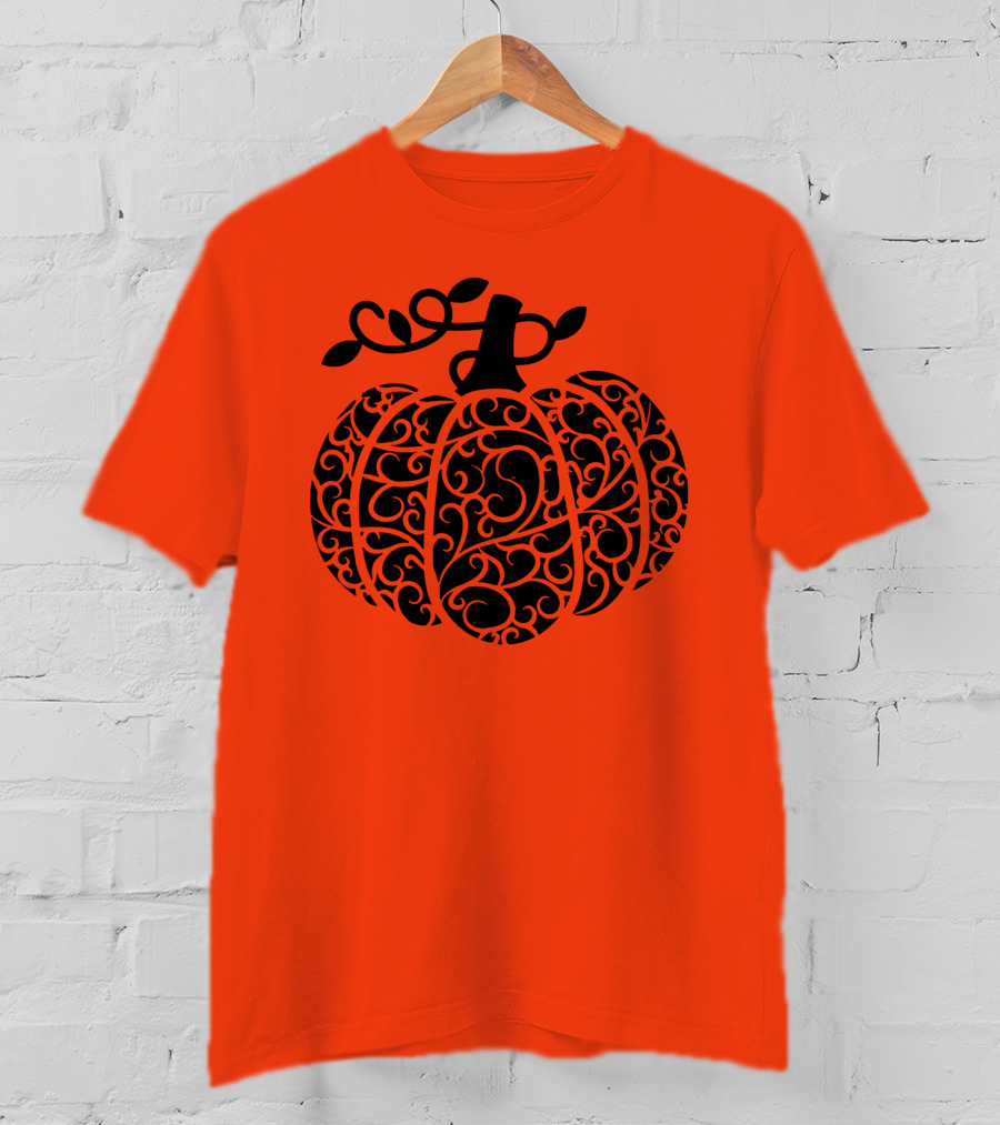 Fall Pumpkin Swirly Pumpkin Women Cute Fall T-Shirt