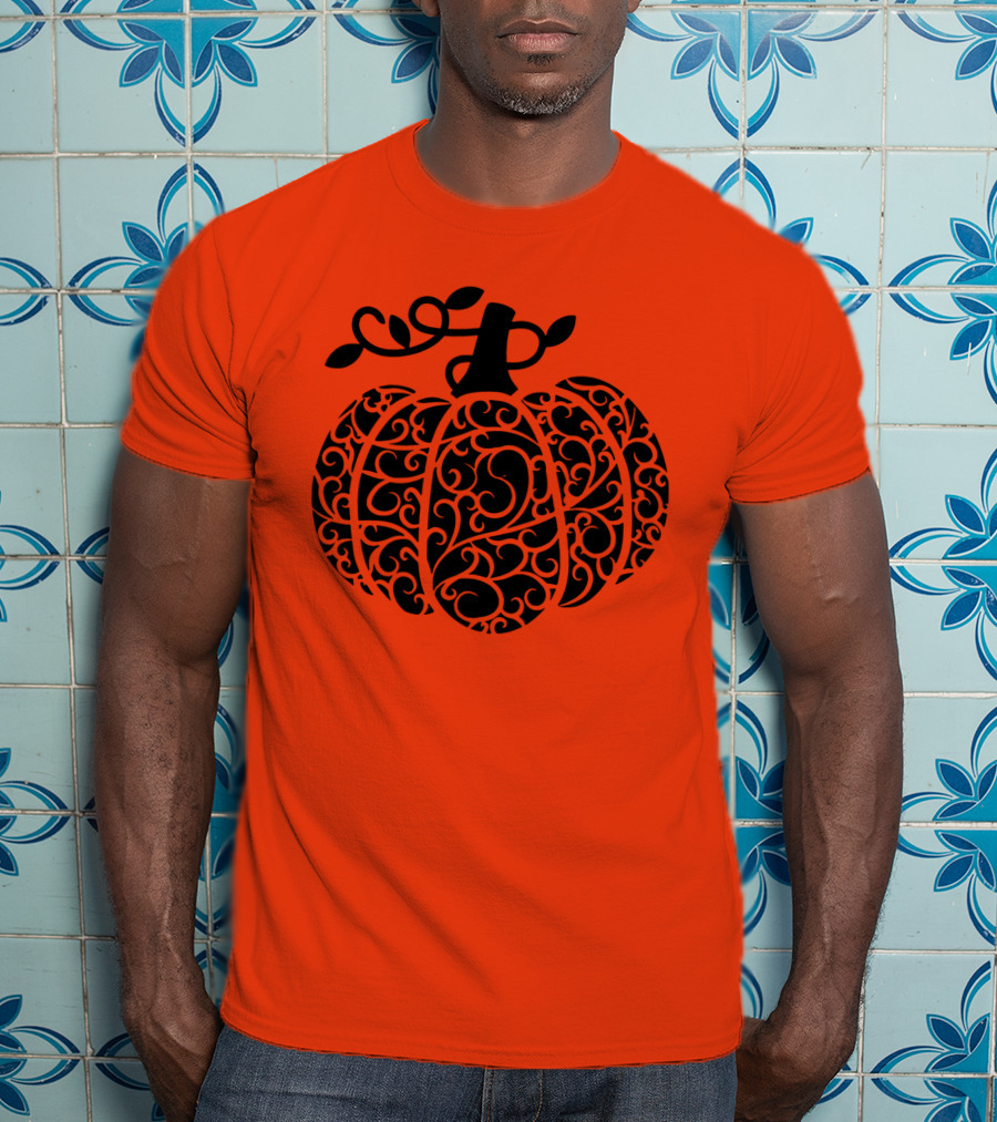Fall Pumpkin Swirly Pumpkin Women Cute Fall T-Shirt